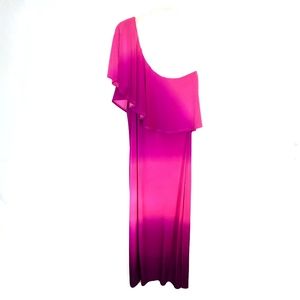 VENUS Asymmetrical FUSHIA ombre Maxi Dress Sz M